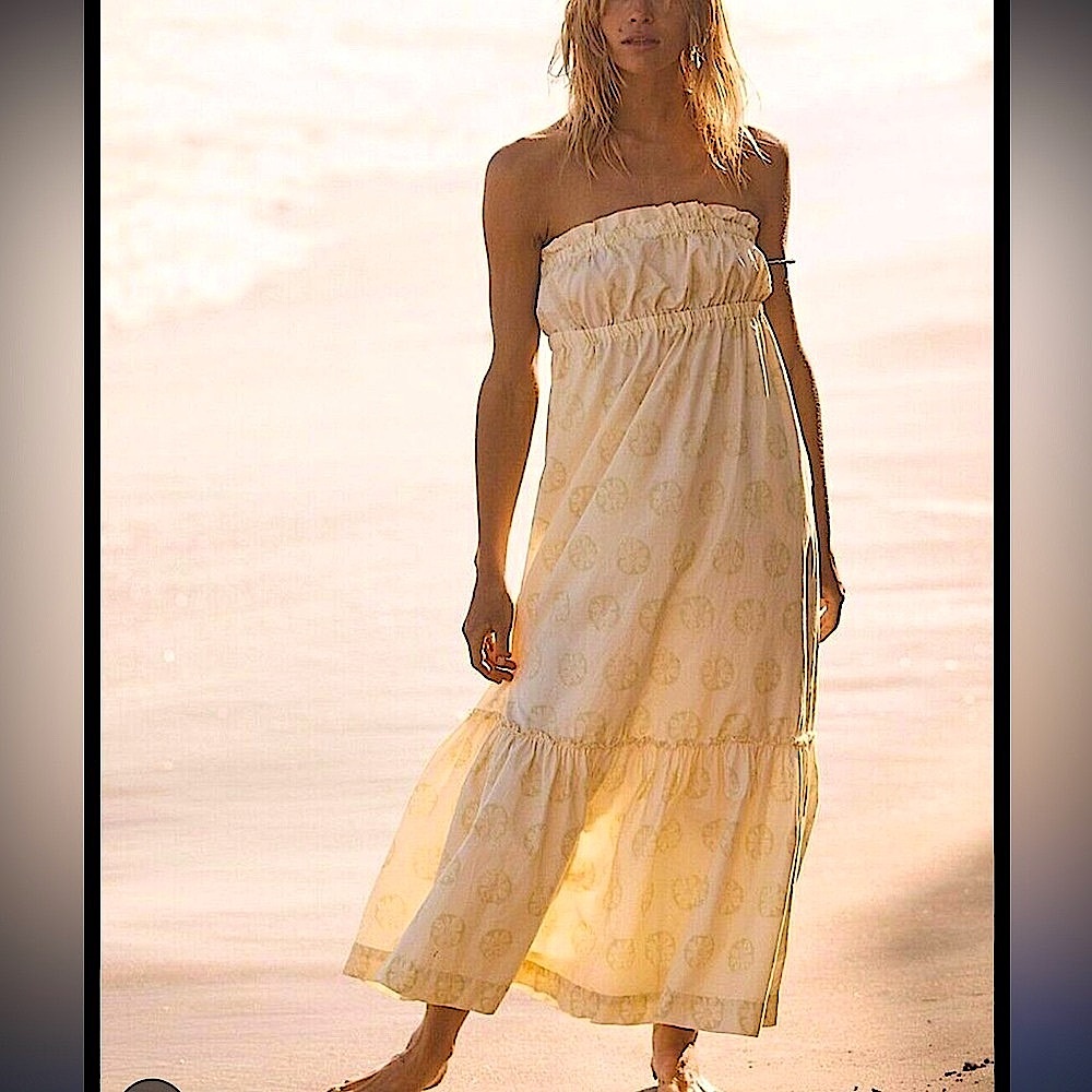 Free People Leanna Tube Dress in Banana Cream. Size XS. NWOT